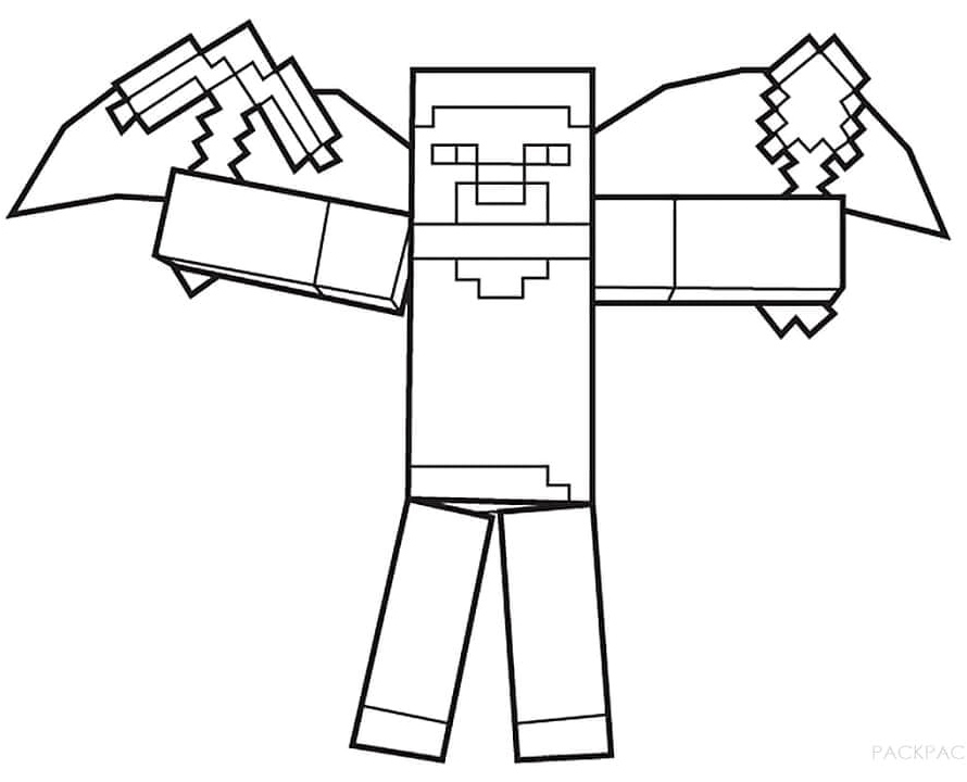 Minecraft Steve Coloring Page