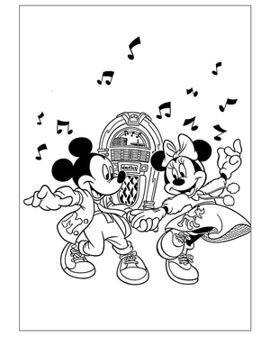 Mickey and Minnie Mouse Making Music