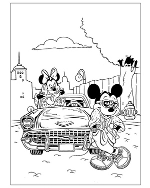 Mickey and Minnie sharing a cool moment