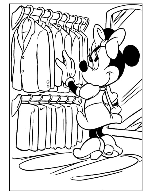 Minnie Observes Jackets Coloring Page