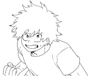 Midoriya Printable Coloring Page