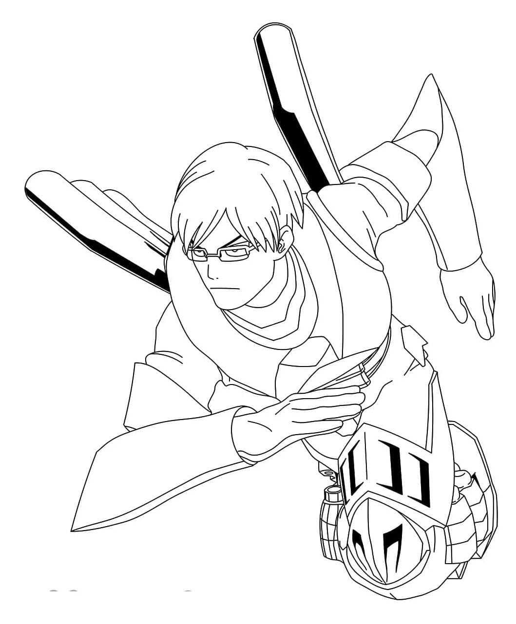 Tenya Iida from My Hero Academia - Coloring Page Coloring Page
