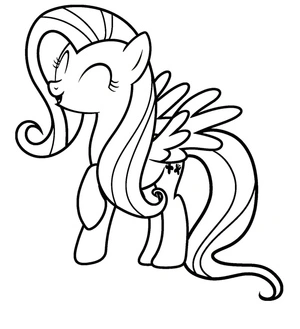 Adorable Fluttershy Coloring Page