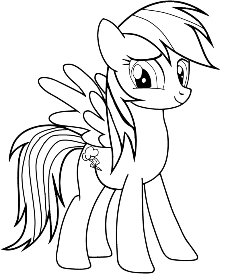 Happy Rainbow Dash Coloring Page