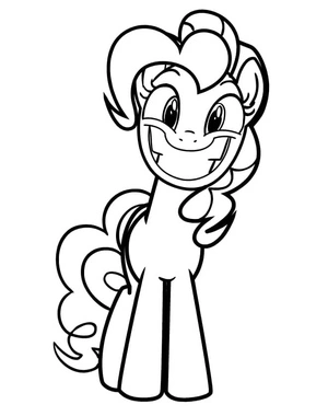 Pinkie Pie from My Little Pony in a Funny Style Coloring Page