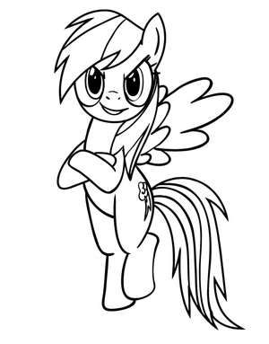 Printable My Little Pony coloring page featuring Rainbow Dash Coloring Page