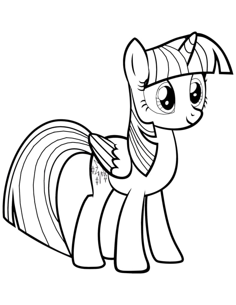 Twilight Sparkle, the pony character from the series My Little Pony Coloring Page