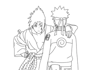 Naruto and Sasuke Coloring Page