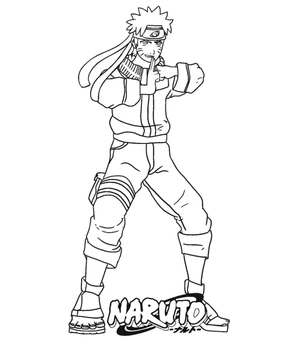Tiny Naruto Engaging in Battle Coloring Page