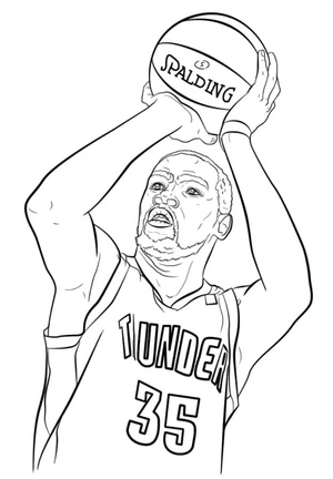 Kevin Durant Swings at a Pitch Coloring Page