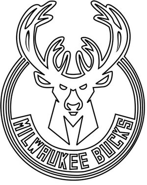Logo of the NBA team Milwaukee Bucks Coloring Page