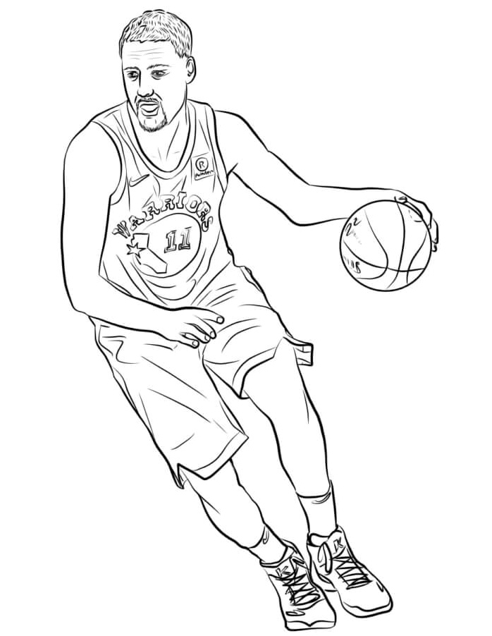 NBA player Clay Thompson. Coloring Page