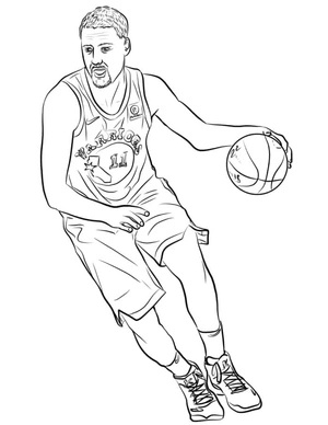NBA player Clay Thompson. Coloring Page