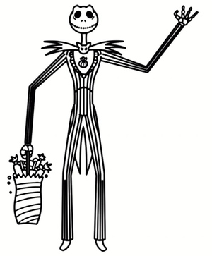 Printable Coloring Page of Jack Skellington