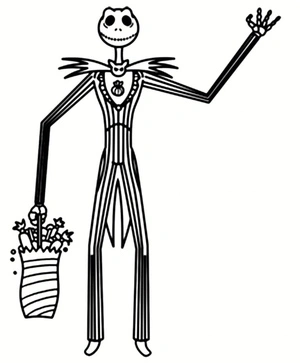 Printable Coloring Page of Jack Skellington Coloring Page