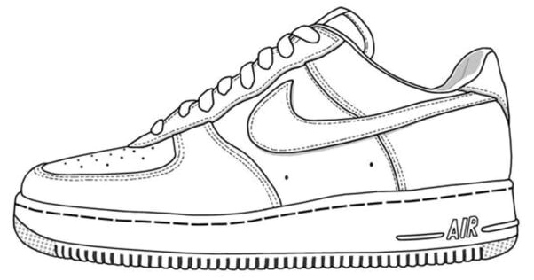 Adorable Nike Air Force 1 Coloring Page