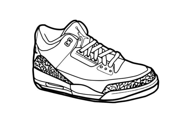 Basketball players adore Nike sneakers. Coloring Page