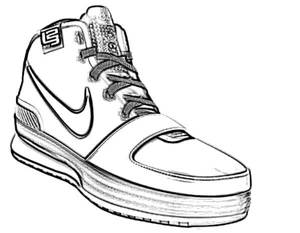 Draw a Nike Air Jordan shoe by hand Coloring Page