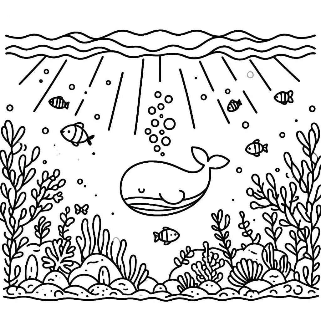 Stunning Ocean Landscape Coloring Page