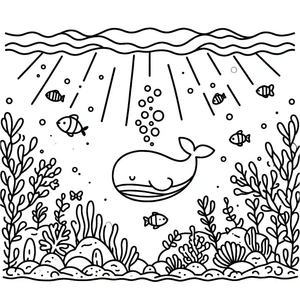 Stunning Ocean Landscape Coloring Page