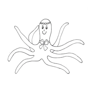 Vector Octopus Coloring Page Coloring Page
