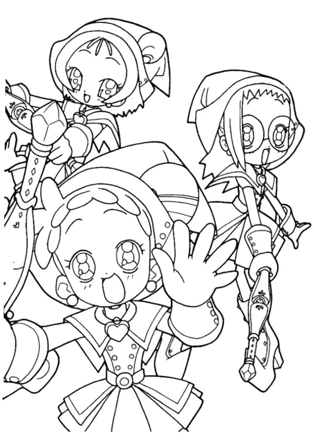 Coloring Pages of Ojamajo Doremi Characters Coloring Page