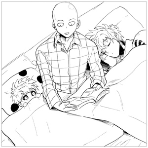 Saitama relaxing at home