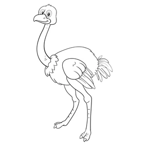 Cute Ostrich Coloring Page