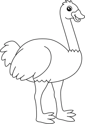 Exciting Ostrich Coloring Page