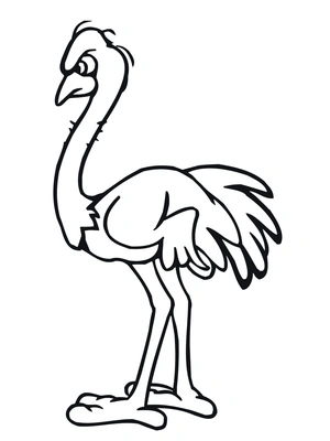 Furious Ostrich Coloring Page