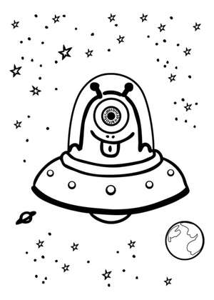 Adorable Alien in Outer Space