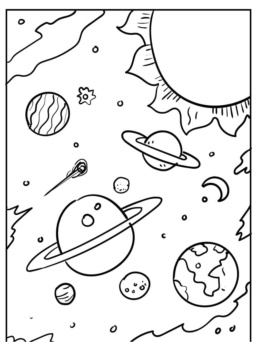 Free Space Adventure Coloring Page