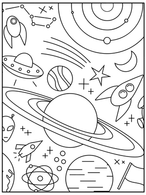 Outer Space Coloring Page