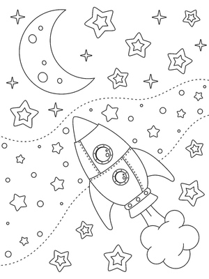Outer Space Coloring Sheet