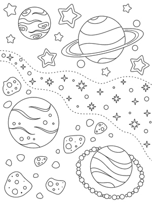 Outer Space Printable Coloring Page