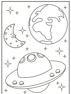 Printable Outer Space Coloring Page