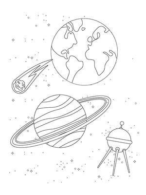 Printable Space-themed Coloring Page