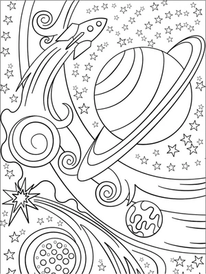 Space Adventure Coloring Page