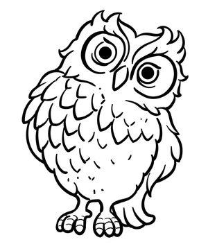 An Inquisitive Owl Coloring Page