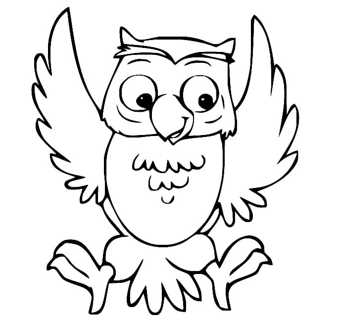 Printable Joyful Owl Coloring Page
