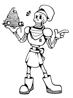 Printable free Papyrus coloring page Undertale