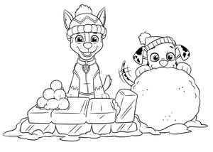 Adorable Puppies of Paw Patrol Coloring Page