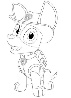 Adorable Tracker from Paw Patrol Coloring Page