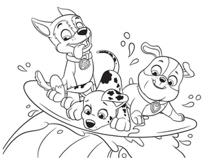 Chase, Marshall, and Rubble Coloring Page