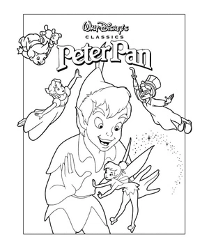 Characters from Peter Pan Coloring Page