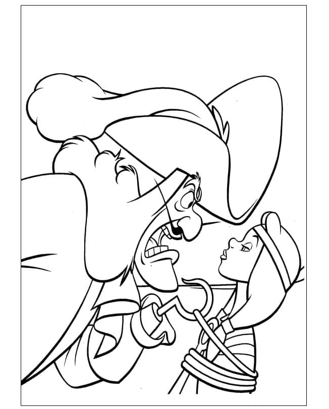 Furious Captain Hook Coloring Page