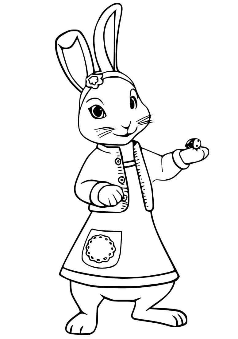 Lily Bobtail from Peter Rabbit - Coloring Page Coloring Page