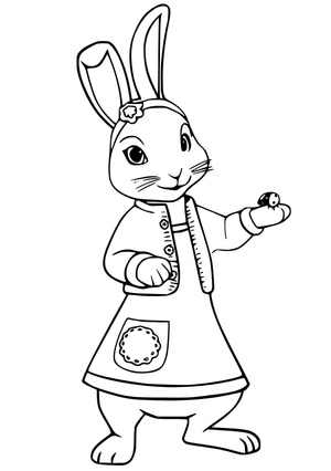 Lily Bobtail from Peter Rabbit - Coloring Page