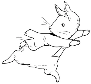 Peter Rabbit on the Run Coloring Page
