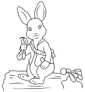 Peter Rabbit Simple Coloring Page